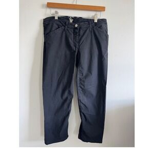 GF Ferre Black Cotton Straight Leg Pants Black Utility Keyhole Y2k European Goth